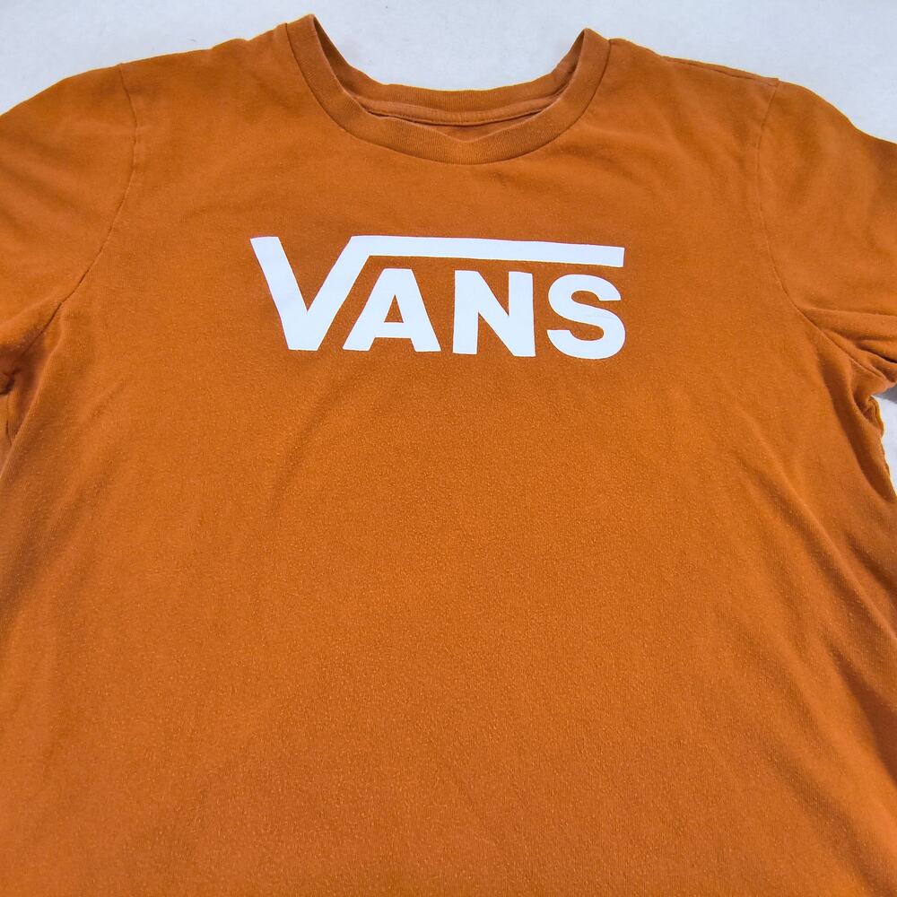 Vans Graphic Crew Neck Short Sleeve Shirt Youth Boys Size Extra Large XL Orange